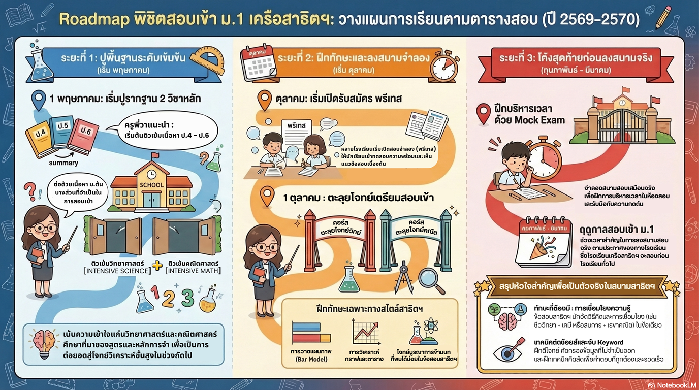คอร์สเรียนเตรียมสอบเข้า ม.1 เครือสาธิตฯ